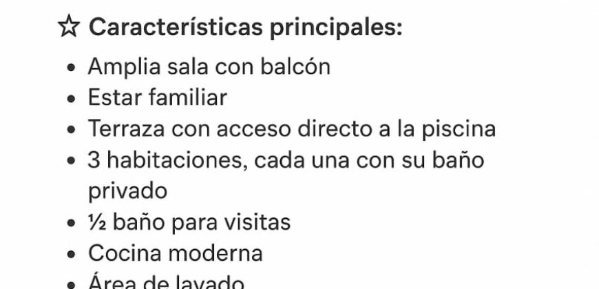 Venta Casa Altos de Arroyo Hondo II