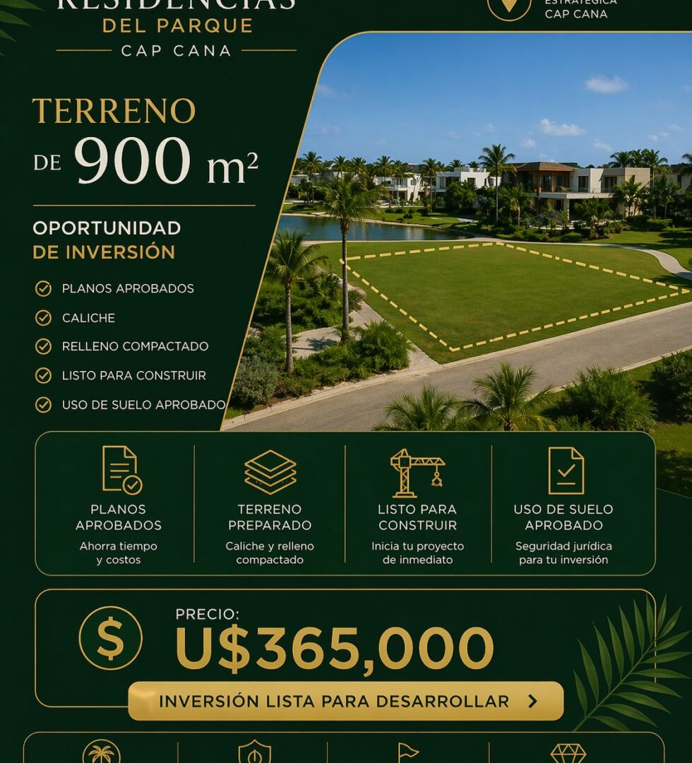 Ventas Lotes Solares en Cap Cana – Playa Juanillo – US$365,000
