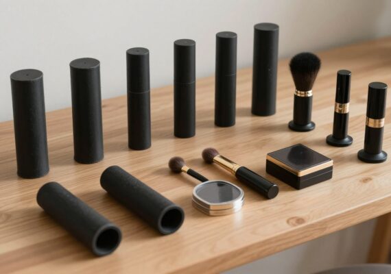 Organizador de maquillaje con tubos de cartón DIY