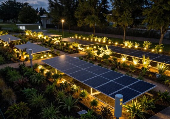 Iluminación eficiente para jardines en verano