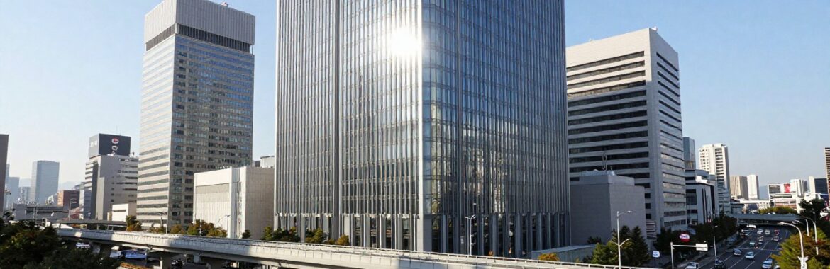 Edificio en Japón con autopista dentro