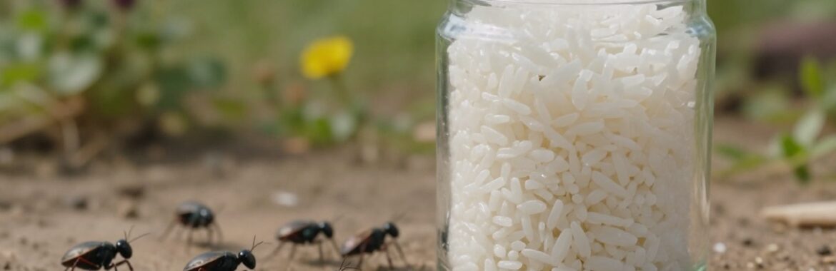 Remedio casero para hormigas: arroz en el jardín